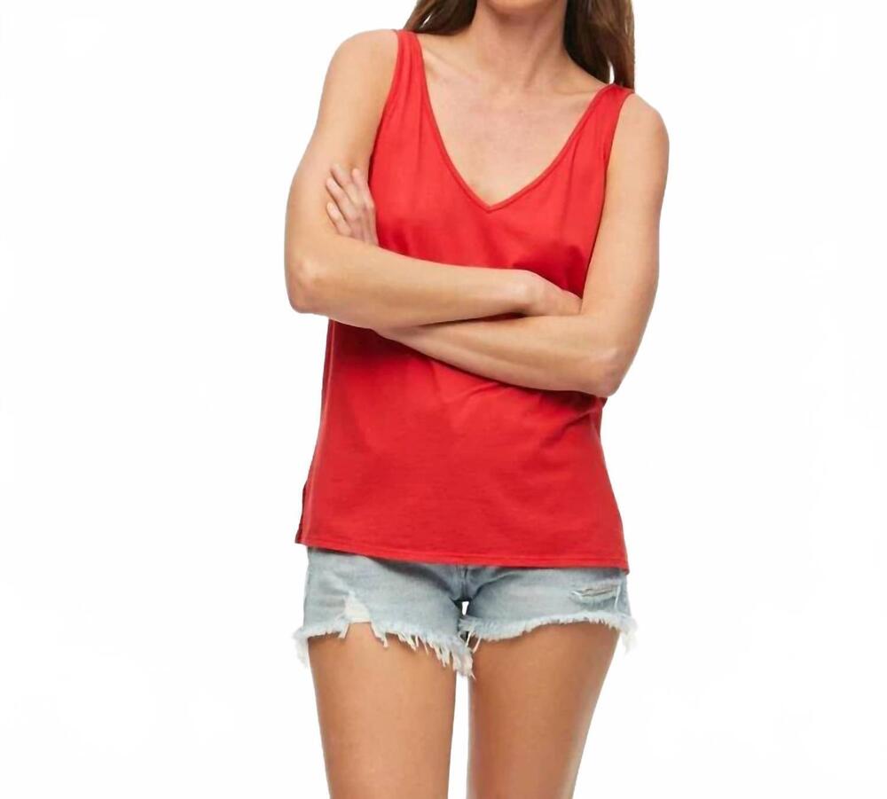 NEW MICHAEL STARS vida tank top in salsa